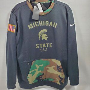 Nike Michigan State Spartans Military Appreciation Sweatshirt Sz L DD4312 010